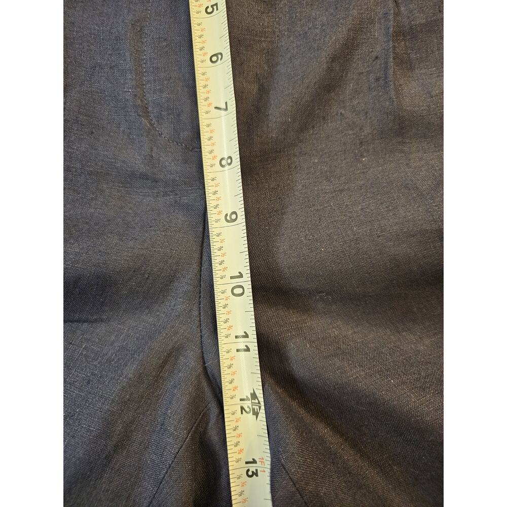 Talbots Bristol Crop Leg 100% Linen Pants Women’s Size 6P Navy High Rise - Picture 8 of 11